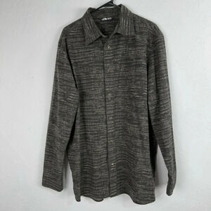 The North Face Button up L/S Shirt Mens XL Green Slate Woven Retro Woodland Camo